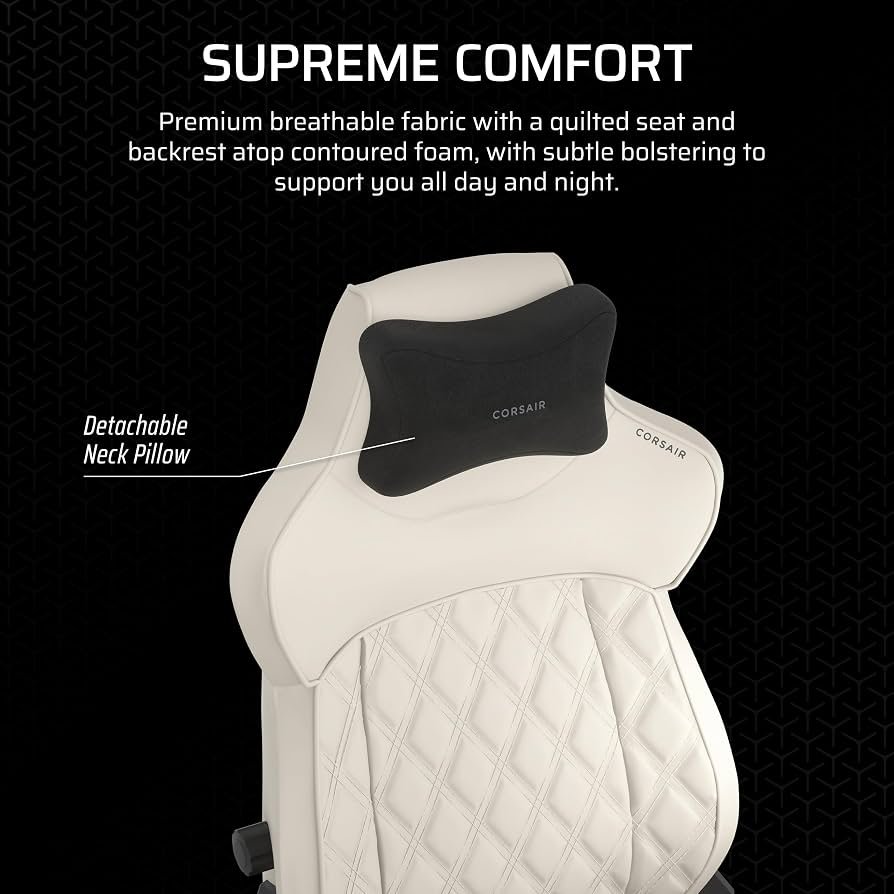 Vista adicional de Silla Gaming CORSAIR TC500 LUXE Frost Blanco